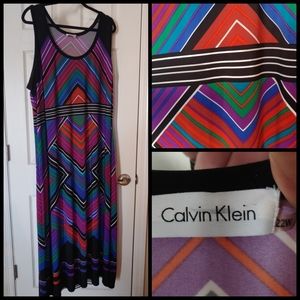Calvin Klein multi colored maxi dress